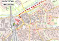 Einstieg Werse Rad Weg in Hamm
